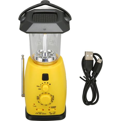 Radio de Secours Solaire AM/FM Portable avec Manivelle et Lampe LED pour Extérieur (1/5)