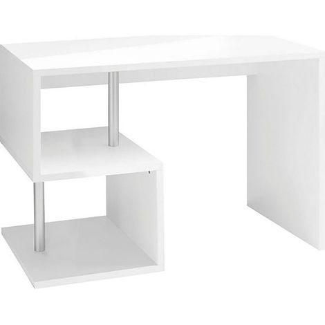 Scrivania con 2 Ripiani 100x50x77,5 cm Esse Bianco Lucido (1/4)