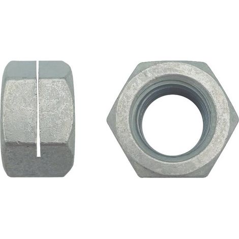 25 Ecrous Frein à Une Fente M18 mm - NFE 25-411 - 8 - Zingué blanc - D-Work
