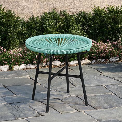 Mobilier de jardin en rotin vert en métal 50 x 50 x 50 cm (1/5)