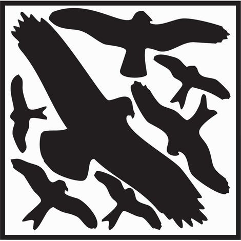 Aufkleber L290xB320 mm Vogelschutzset,Vogelsymbole Folie selbstkl. (1/2)
