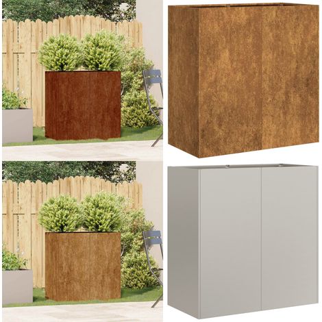 vidaXL Jardinière rouillé 80x40x80 cm acier inoxydable (1/5)