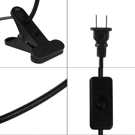 Support ampoule E27 bras articulé en aluminium à clipser fil porte-lampe bureau socle filaire horticulture (1/3)