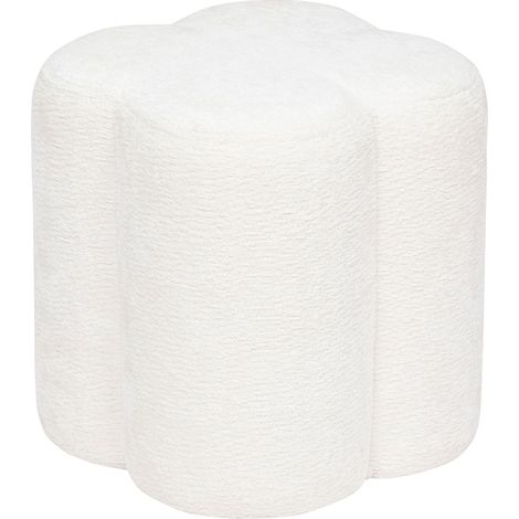 Pouf fleur en tissu chenille LAVON (1/4)