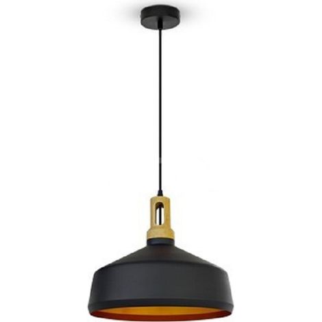 Lampadario a sospensione stile industriale in metallo pendente a coppa attacco E27 luce tavolo cucina di colore nero o bianco (1/5)