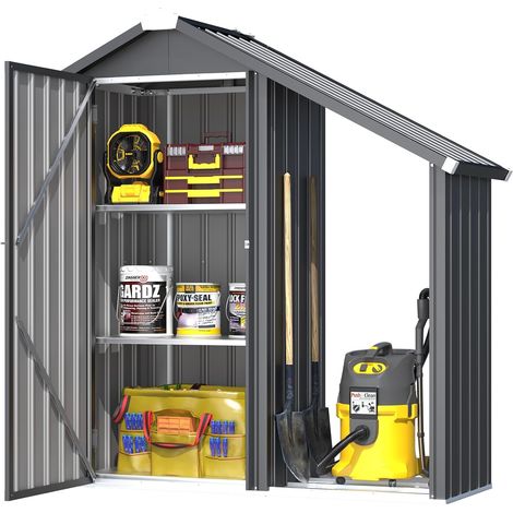 YODOLLA Abri de Jardin en Métal, Rangement Extérieur avec Double Porte & 3 Étagères Réglables (1/5)