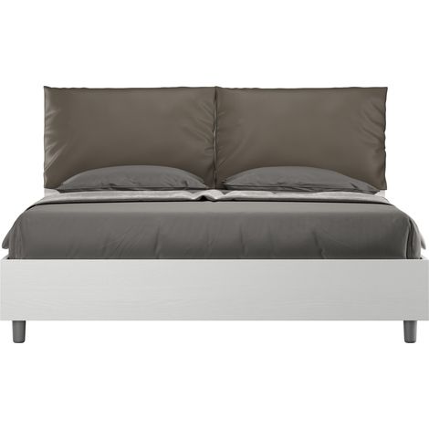 Letto Matrimoniale 160x190 cm con Rete Antea Egos Cappuccino (1/4)