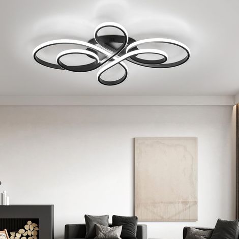 Plafonnier LED 82 W 80 cm, lustre LED créatif en forme d'anneau floral, plafonnier moderne, lumière blanche 6 000 K (1/5)