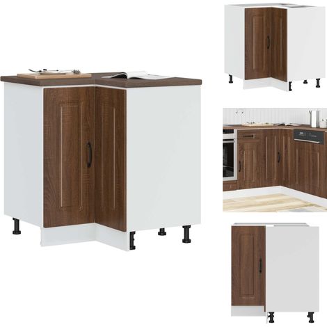 Küchen-Eckunterschrank Kalmar Braun Eichen-Optik Holzwerkstoff - Kücheneckunterschrank - Kücheneckunterschränke - Eckunterschrank - Küchen-Eckunterschrank (1/5)