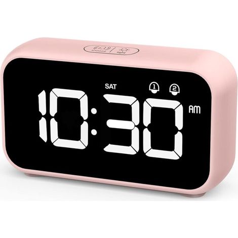 LED-Digitalwecker mit Schlummerfunktion, 2 Weckzeiten, Spiegeloberfläche, USB-aufladbar, 12/24-Stunden-Anzeige für Schlafzimmer und Büro (1/5)
