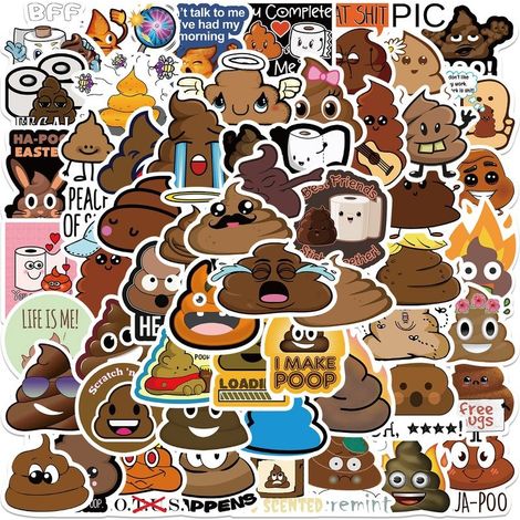 60 self of emoticons of caca parodiques of drawing animated for the decoration of valise (1/5)