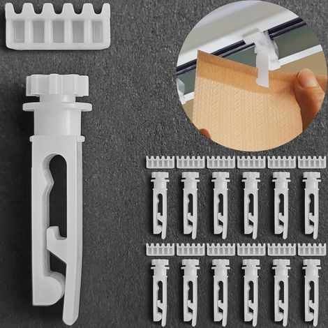 Vertical Blinds Replacement Stem and Gear, White Vertical Blind Stems, Vertical Blinds Repair Kit Used for Headrail, Carrier Stem Vertical Blinds Curtain Accessories(12 Sets) (1/5)