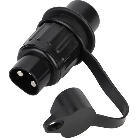 Pendre en Plastique Noir à 3 Broches - Plug Split pour Les Lumières de Remorque, Connexion de Câble Durable et Sûre pour Les Remorques, Adaptée aux Remorques et à L'utilisation de Voitures. (1/3)