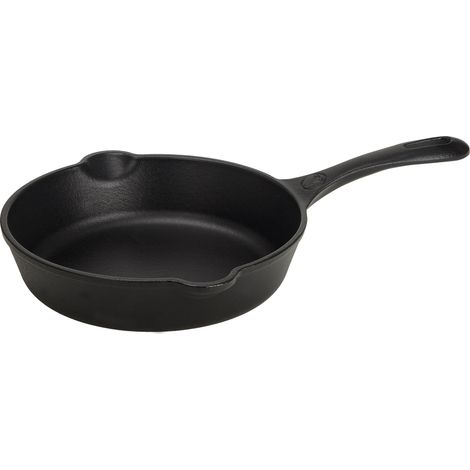 Victoria 36652 Sartén Hierro Fundido Esmaltado Inducción 16,5cm, Apta Fuego, Barbacoa, Horno Cast Iron Skillet Negro