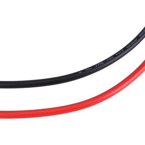 Paire de Connecteurs Mâle et Femelle pour Câble Solaire Rouge et Noir 2.5mm (1/5)