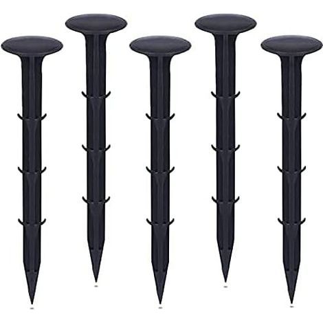 Plastique Piquets de Fixation de Jardin,pour Jardin pour la Fixation des Tissus Anti Mauvaises Herbes Protection Contre Les UV (100 pièces, Noir) (1/4)
