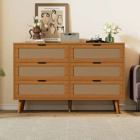 mobile cassettiera 120x40 sei cassetti rattan OKMYHOME (1/5)