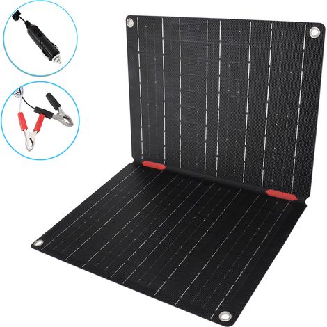 Panneau Solaire Pliable 60W avec Contrôleur 60A et Câble OBD pour Recharge Téléphones Voitures Anti-Décharge 12V Étanche IP68-AUTRES (1/5)
