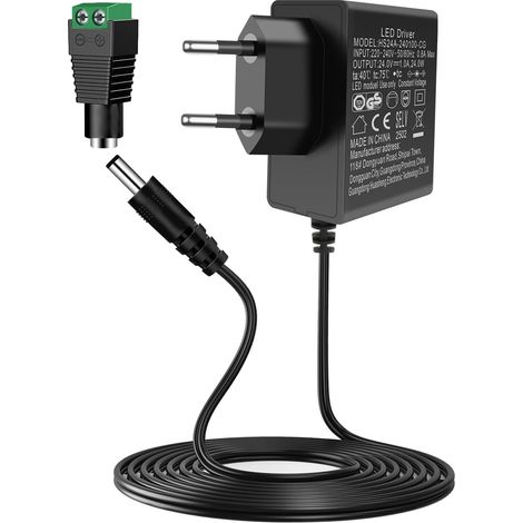 Bloc d'alimentation universel 24 V 1 A - Adaptateur CA - Entrée 220-240 V 50-60 Hz - Bloc d'alimentation 24 V 1 A 124 W - Sortie - Adaptateur convertisseur onduleur - Chargeur - Adaptateur AC/DC (1/5)