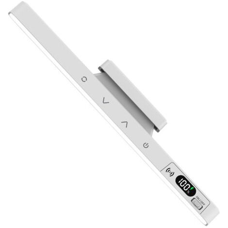 Lampe de bureau magnétique avec protection oculaire, batterie longue durée, design allongé idéal pour chambre étudiante – rechargeable ou secteur, télécommande incluse, affichage numérique de la charg