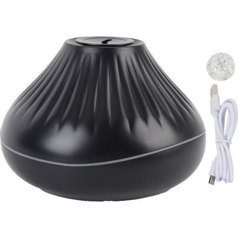 Diffuseur de flamme humidificateur réservoir d'eau 160 ml 7 couleurs huile essentielle USB avec boule de cristal noir (1/4)