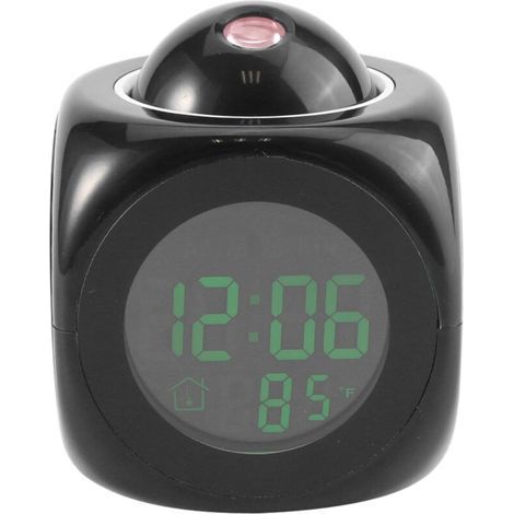 Proyector de pared LCD digital multifuncional Eosnow con voz, pantalla de temperatura y despertador LED (1/4)