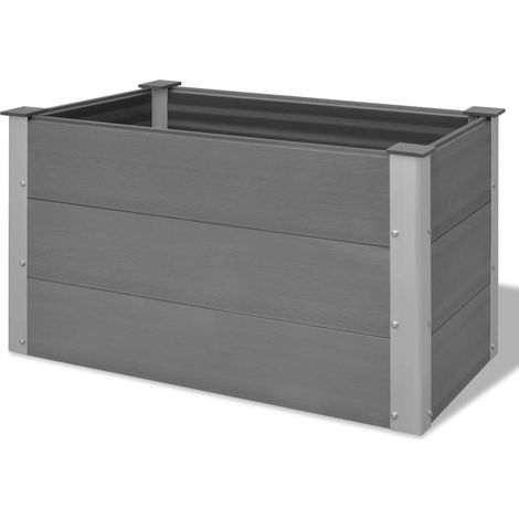 Fioriera rialzata per piante e fiori giardino WPC 100 x 50 x 54 cm grigio 020001234