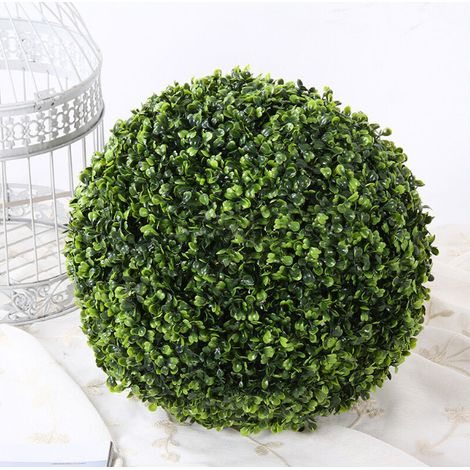 Artificial Green Boxwood Topiary Balls Outdoor Garden Basket Plant, 28CM (1/5)