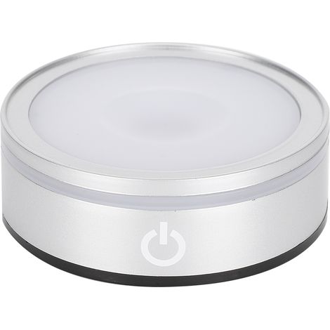 Socle de lampe LED en cristal, lampe tactile sphérique argentée, lumière blanche colorée multimode (1/5)