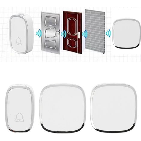 Kabellose Türklingel mit 36 Musiktiteln, 4 Lautstärkestufen, blinkender LED, für den Heimgebrauch, kabellose Türklingel, Dual-Port, wasserdicht, ferngesteuerte Türklingel. (1/5)