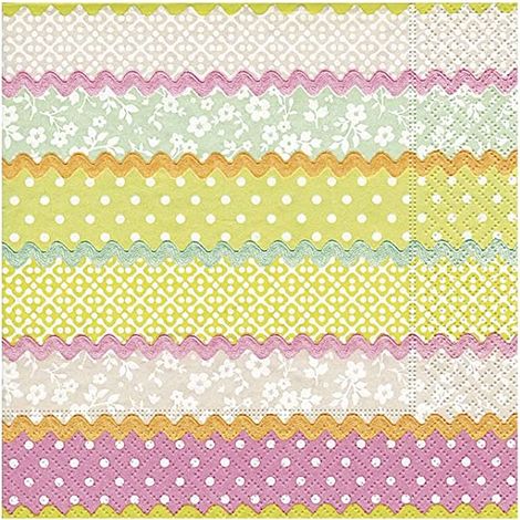 RAYHER - CONFEZIONE DI TOVAGLIOLI PER DECOUPAGE DA 20PZ 33X33CM - FANTASIA RIGHE COLORATE