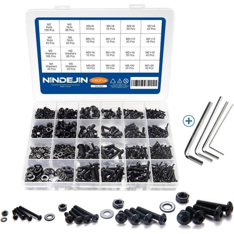 Schrauben Set 1060 M2 M3 M4 M5 Muttern Innensechskant Knopfschrauben (1/5)