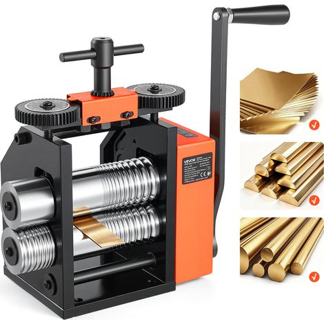 VEVOR Máquina de Laminación Manual para Joyería 3 en 1 Laminadora de Metal, Herramienta de Bricolaje para Fabricación Reparación de Joyas, Espesor Ajustable 0,03-7 mm, Hoja Fina, Redonda, Semicircular (1/5)