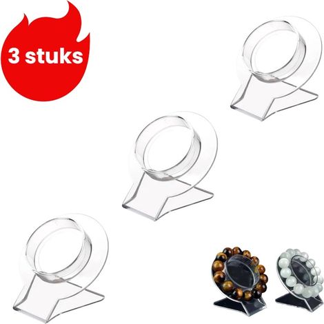 Set de 3 présentoirs en acrylique transparent pour bracelets, montres et bijoux, support d'exposition pour la boutique ou la maison (1/5)