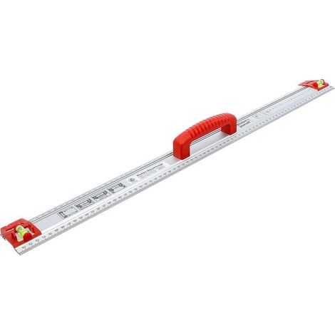 Règle de Coupage et de Marquage 750 mm - Poignée et Niveau à Bulle - Précision et Confort d Utilisation - D-Work