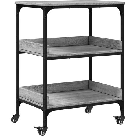 Maison Exclusive - Carrito de cocina madera ingeniería gris Sonom