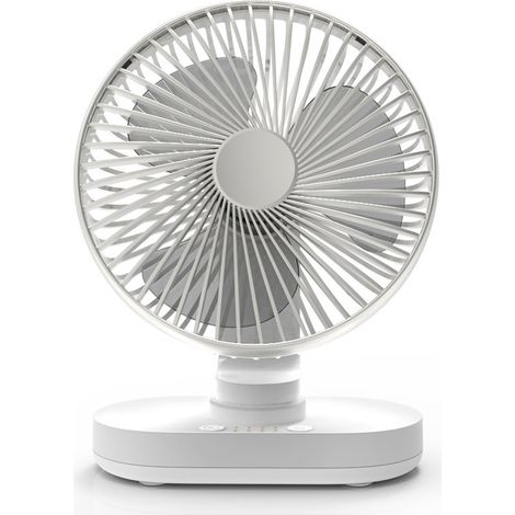 Ventilateur de Bureau USB, Mini Ventilateur de Table, Automatique Oscillant Petit Ventilateur Rechargeable, 4 Vitesses Ventilateur Silencieux