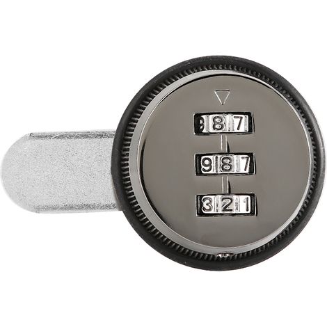 Ortviai Serrure mécanique pour boîte aux lettres avec code 3 chiffres en zinc noir 20mm