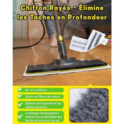 Kit Accessoires Kärcher, 8 Pièces: 6 Bonnettes Microfibre + 2 Serpillières pour Nettoyeur Vapeur SC2-SC5 (1/4)
