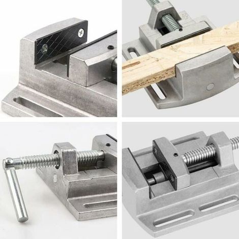 Étau Perceuse Alliage Aluminium 2.5", Tige Guidage Électricien/Bois, Fixation Précise Atelier (1/4)