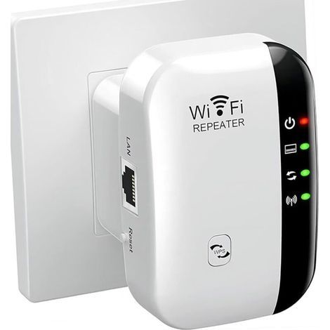 Leistungsstarker 300-Mbit/s-WLAN-Repeater, leistungsstarker 2,4-GHz-WLAN-Verstärker, WLAN-Reichweitenverstärker, WLAN-Repeater-Extender mit Ethernet-Anschluss, WLAN-Extender, WLAN-Booster, WPS-Schutz (1/5)