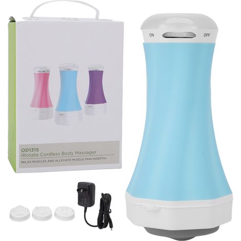 Masseur corporel électrique rotatif portable anti-cellulite avec lumière LED, prise américaine 100-240V, bleu (1/5)