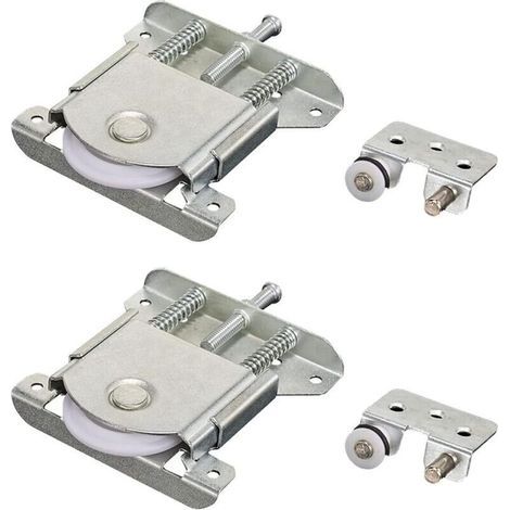 2 Paires Roulette Porte Coulissante Placard,Roulette de Coulissante,Rouleau Placard,Meubles Roues Coulissante,pour Armoires, Fenêtres, Portes Coulissantes (Argent) (1/4)