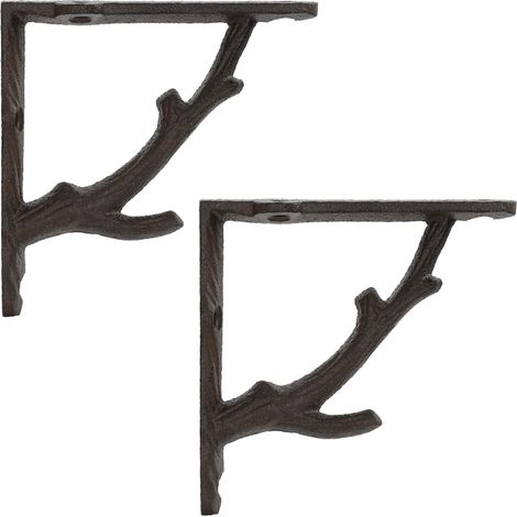 Wall Shelf Brackets 2 pcs Antique Brown 21.5 x 21.5 x 3.5 cm vidaXL (1/5)