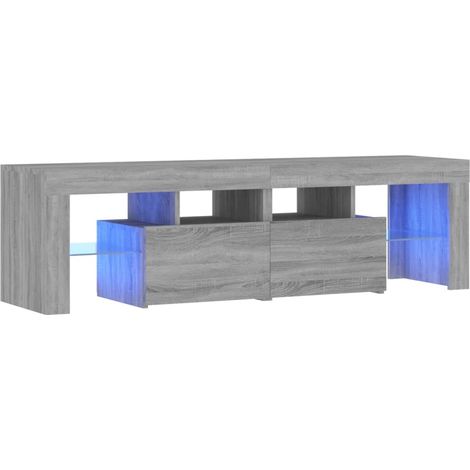 Mobile TV multimediale scaffale per televisione televisione buffet sala da pranzo soggiorno camera da letto con luci a LED sonoma 140 x 36,5 x 40 cm grigio 020026804