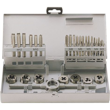 Coffret industriel 30 pcs tarauds à main / filières HSS-G M3 à M12 MW-Tech SKC30ETM