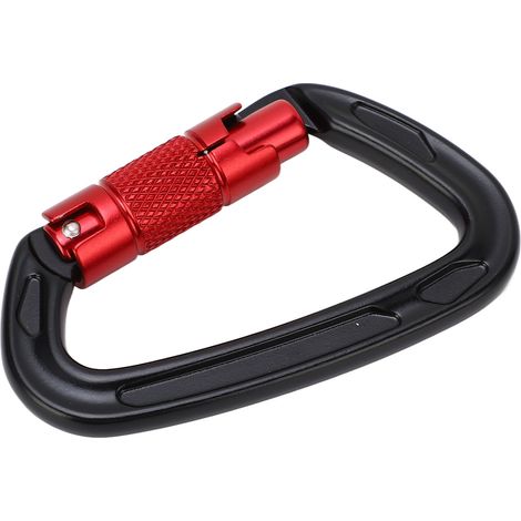 Selbstsichernder Kletterkarabiner, D-förmiger Karabiner, Yoga-Hängemattenverschluss, geeignet für Bergsteigen, Abseilarbeiten, Arbeiten in großer Höhe und Höhlenforschung. (1/5)