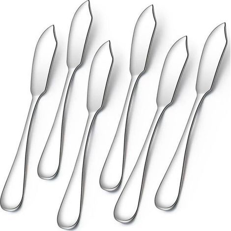 [JAMAIS UTILISÉ] (argent) Couteau à beurre 6 pièces, couteau à fromage, tartinades à fromage, 5,91 pouces Mini-couteaux de cuisine en acier inoxydable mignons pou (1/4)