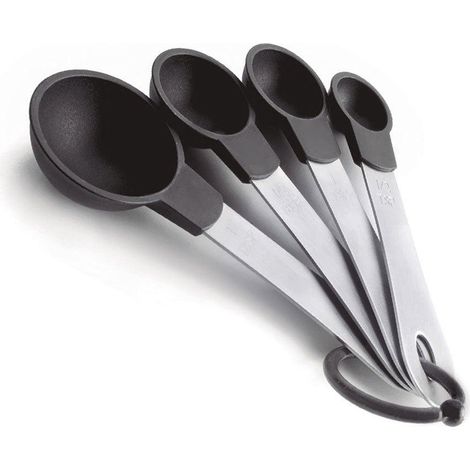 ibili Set von 4 silbernen Messlöffeln