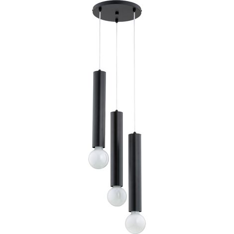 Lampe suspension tubulaire noire 3xE27 TWISTER Alfa (1/2)